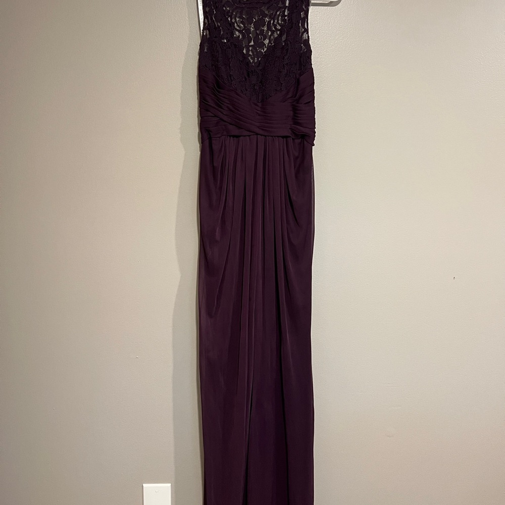 David's Bridal Deep Purple Maxi Dress
